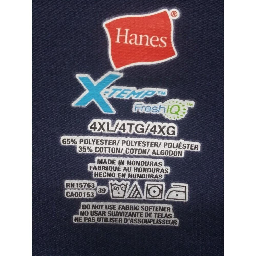 Hanes Mens X-Temp Short Sleeve Polo Shirt Navy Size 4XL Collared navy blue EUC - Picture 3 of 5